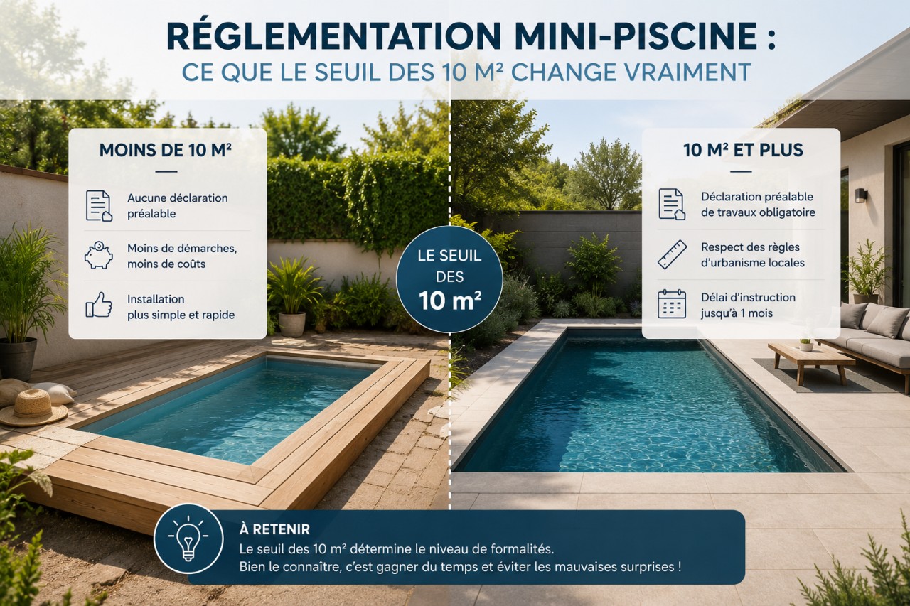 Seuil 10m² mini piscine