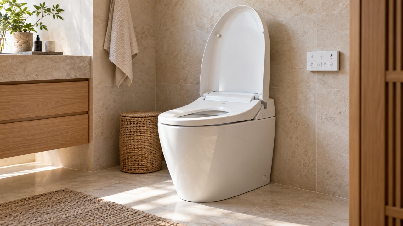 WC japonais avec commande murale